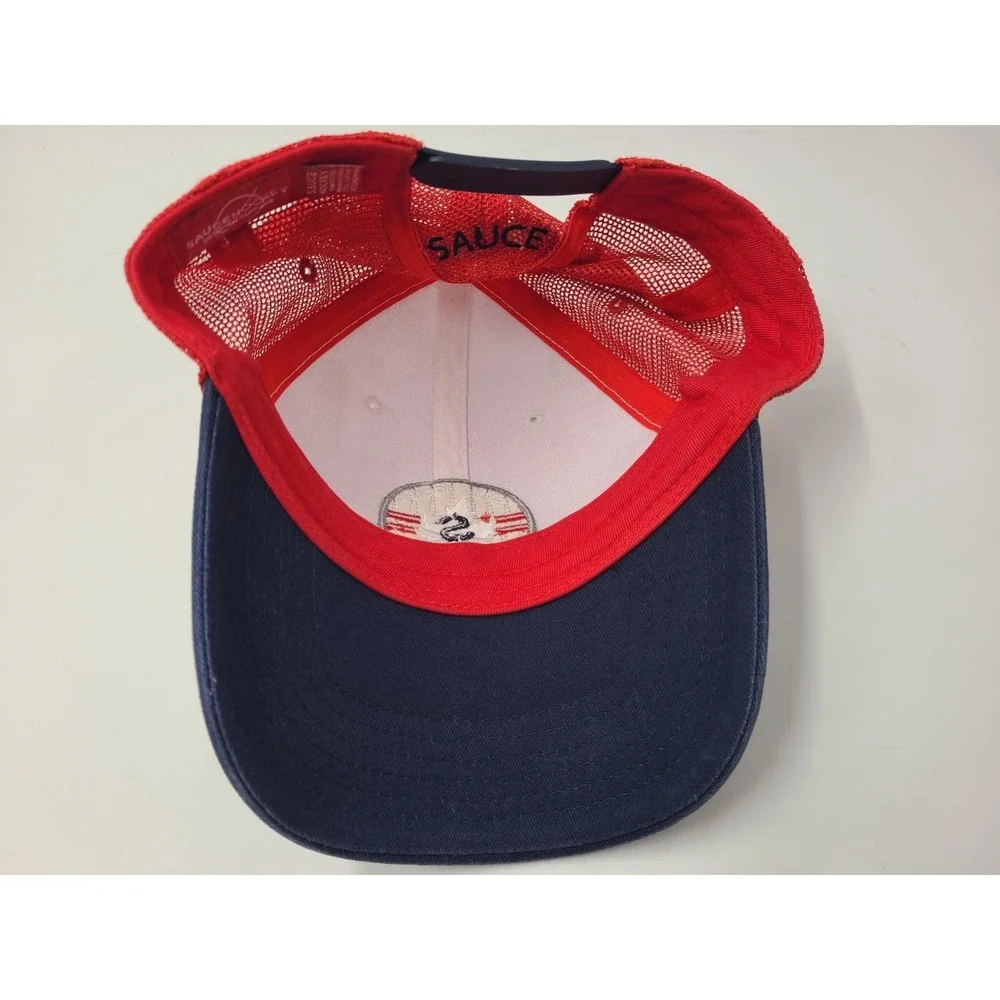 Sauce Hockey Mesh Trucker Snapback Hat Cap Maple Leaf Logo Casual Men Women‎ RWB